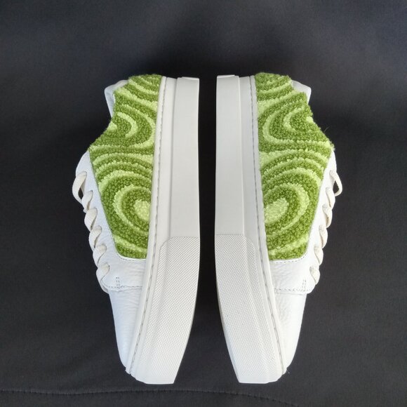 SOLUDOS Ibiza Platform Psychedelic Spiral Sneaker White/Green Women Size 8.5 - Picture 14 of 16